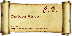 Chalupa Vince névjegykártya